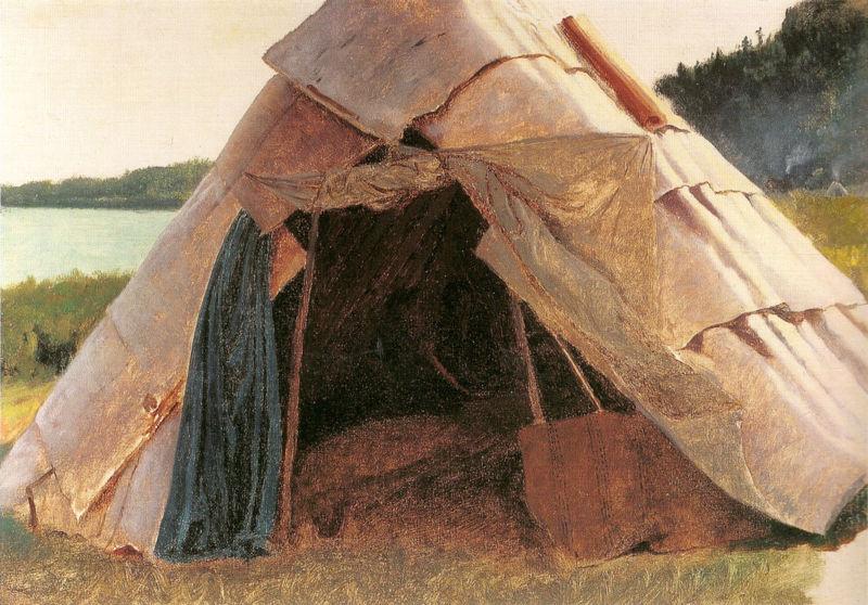 Eastman Johnson Ojibwe Wigwam at Grand Portage Germany oil painting art